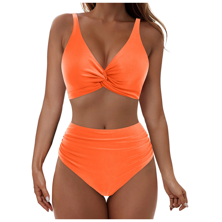Women's High-Waisted Bikini Set with Elegant Wrap Top Mune Fashion