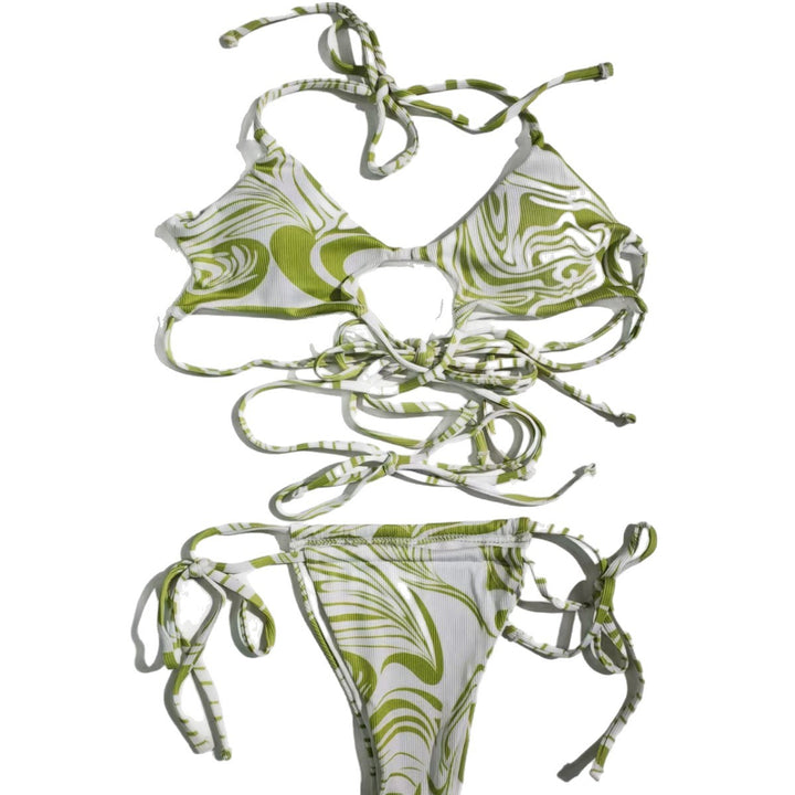 Women's bikini with slit design and floral patterns Mune Fashion
