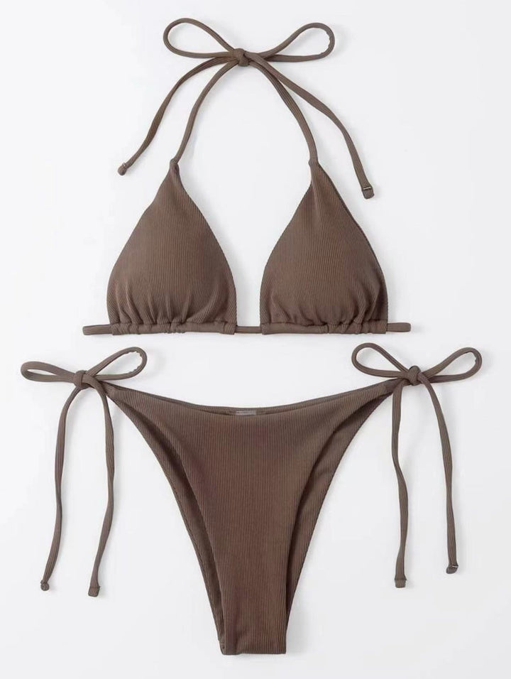 Women's triangle bikini with adjustable straps and playful ties Mune Fashion