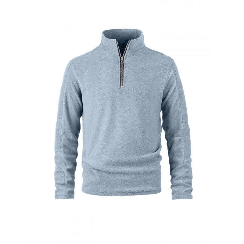 Men's fleece pullover with half zip and stand-up collar Mune Fashion