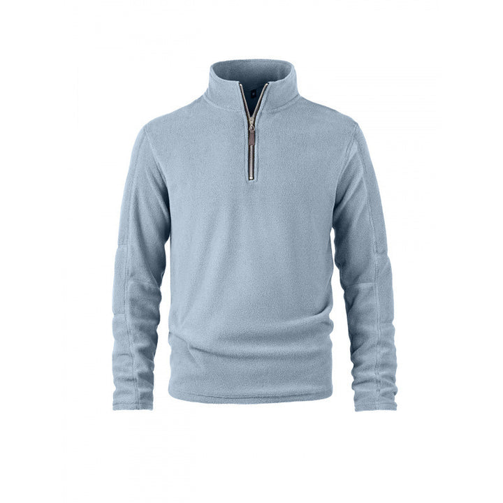 Men's fleece pullover with half zip and stand-up collar Mune Fashion