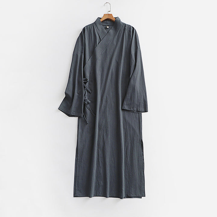 Unisex Longer Kimono Coat with Tie Belt, Loose Fit and Minimalist Silhouette Mune Fashion