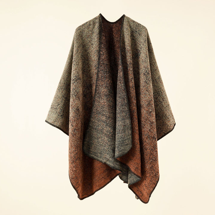 Women Jacquard Poncho with Paisley pattern Mune Fashion
