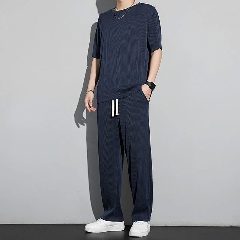 Men's Comfortable Casual Pants with Trendy Stripe Structure Mune Fashion