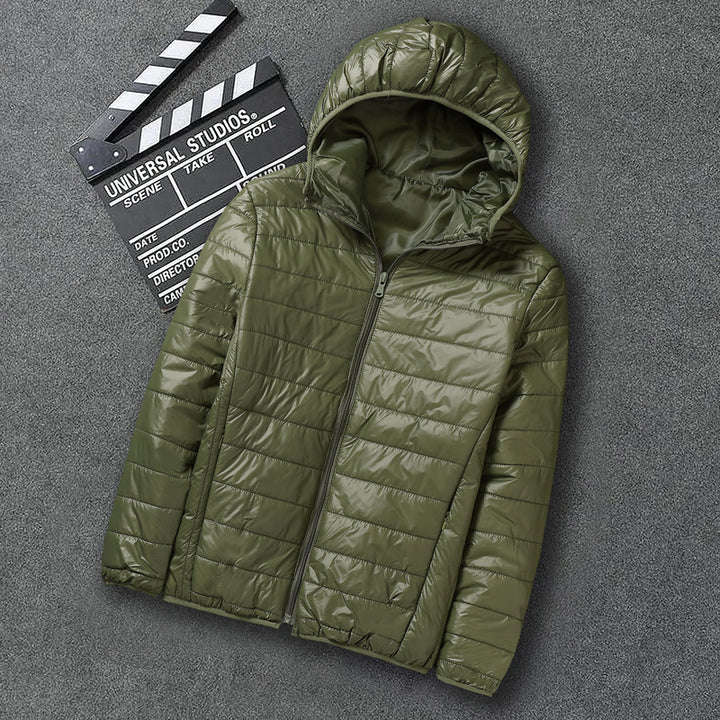 Men's Nan Ultra-Light Hooded Padded Jacket with Packing Function and Windproof Shell Mune Fashion