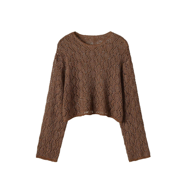Women's Chunky Knitted Cropped Sweater with Wide Oversized Cut Mune Fashion