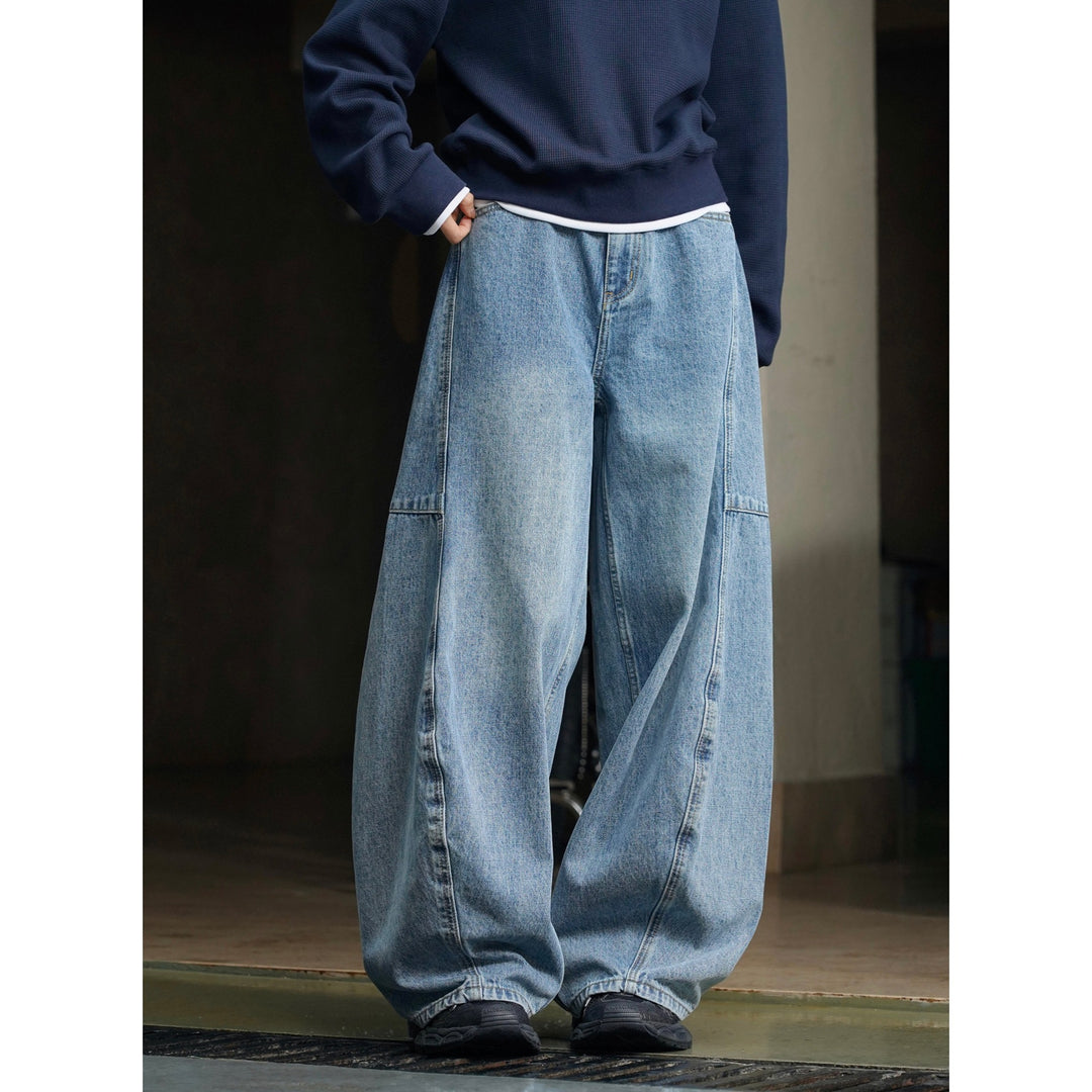 Women's Extra Wide Cargo Jeans in Baggy Style with Low Crotch and Cuffs