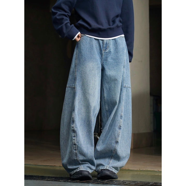 Women's Extra Wide Cargo Jeans in Baggy Style with Low Crotch and Cuffs