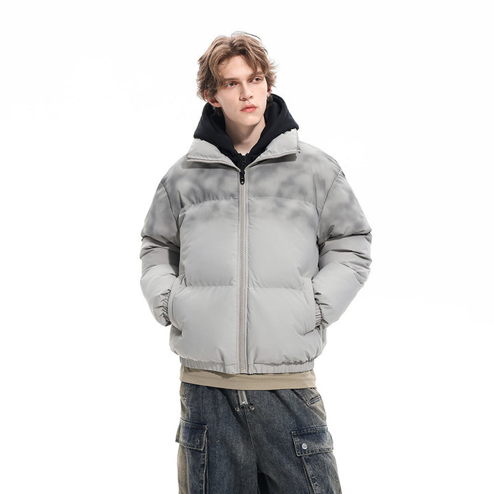 Herren Gefütterte Oversize-Steppjacke mit abnehmbarem Kapuzen‑Einsatz und Farbverlauf Mune Fashion