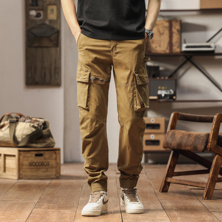 Herren Carpenter-Style Cargohose mit Zip-Knöchel, verstärkten Kniepaneelen und multifunktionalen Taschen Mune Fashion