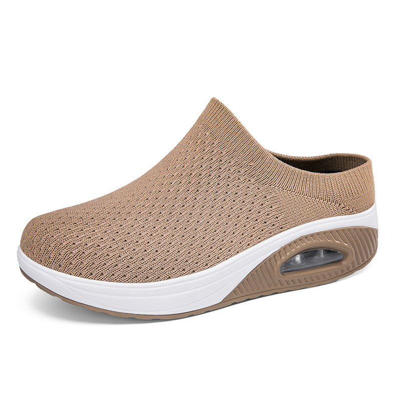 Women's soft knit mule with visible air cushioning and cushioned wedge outsole Mune Fashion