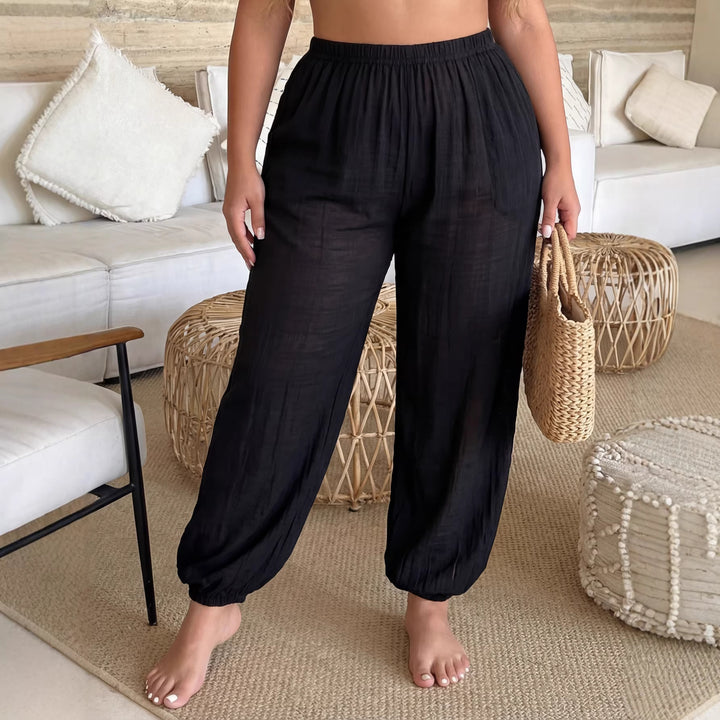 Ladies airy leisure pants with elastic waistband Mune Fashion