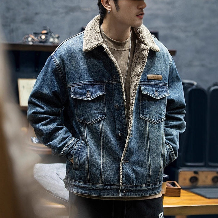 Men's Casual Denim Jacket with Teddy Lining Mune Fashion