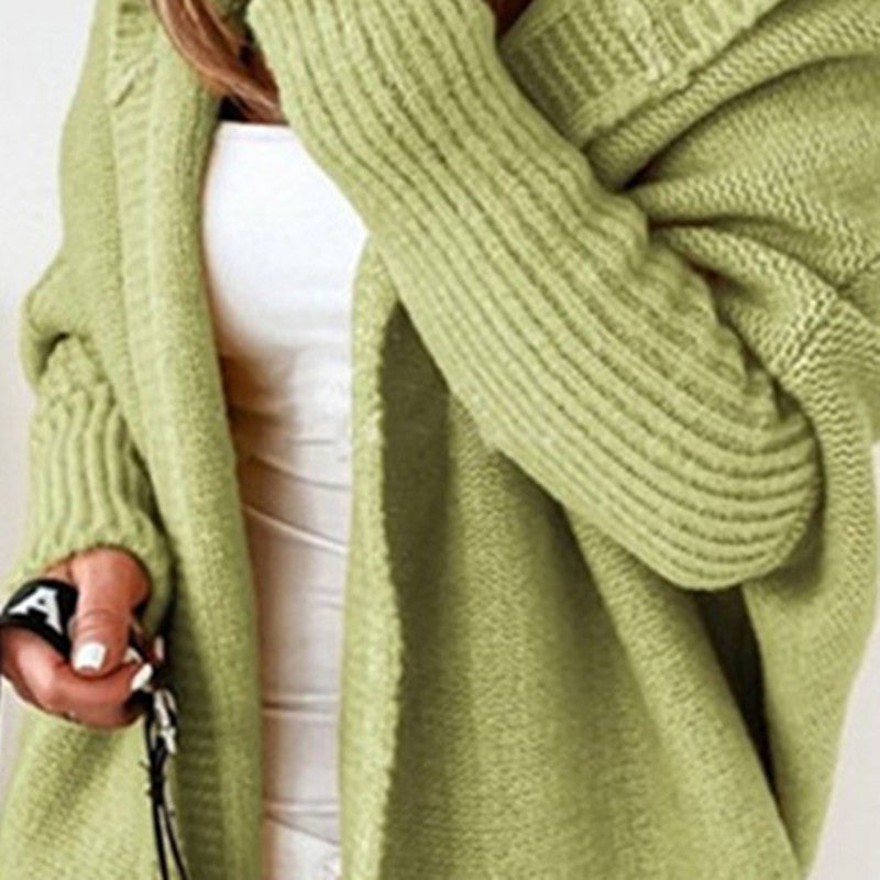 Women's Longline Hooded Knit Cardigan with Open Front Mune Fashion