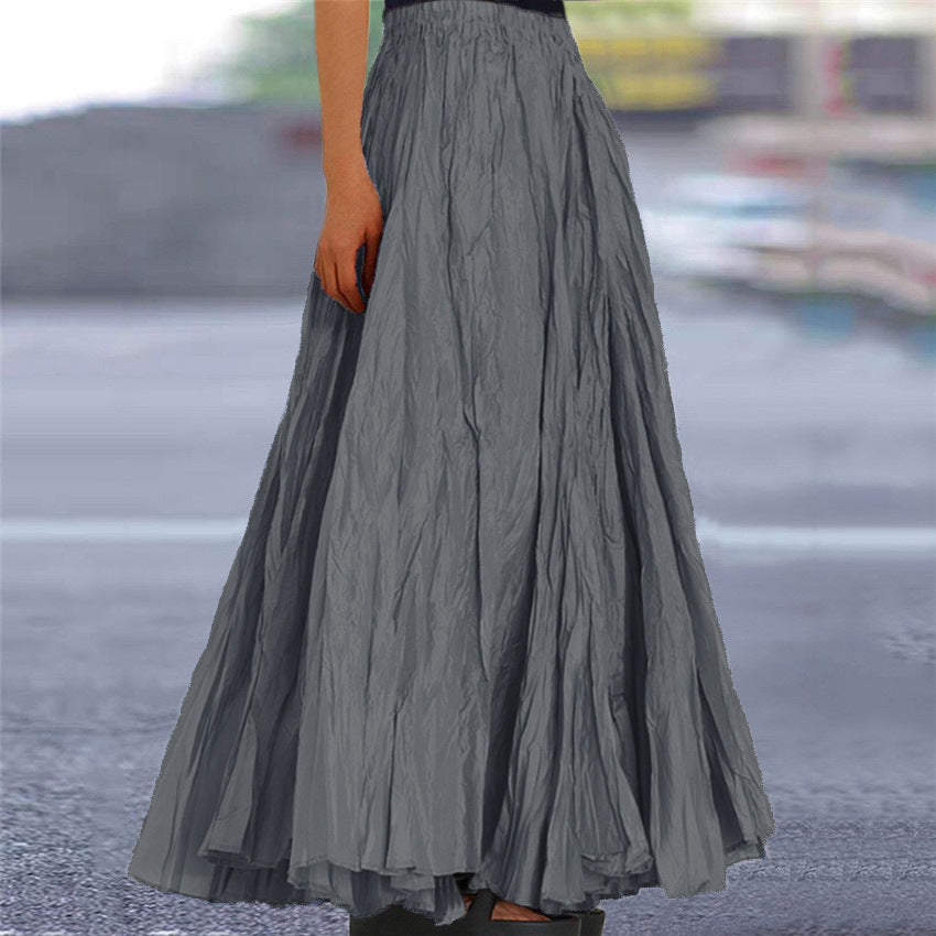 Ladies nan further maxi skirt with wrinkled look and elastic waistband Mune Fashion