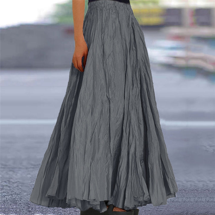 Ladies nan further maxi skirt with wrinkled look and elastic waistband Mune Fashion