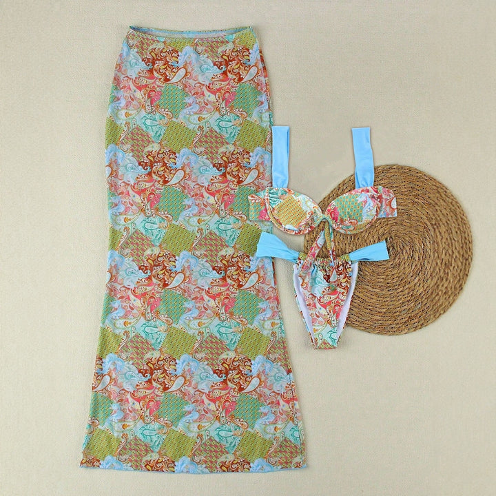 Women's Elegant Bikini Top with Matching Maxi Skirt Mune Fashion