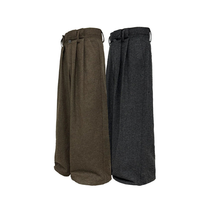 Ladies Wide-Cut Wool Trousers Mune Fashion