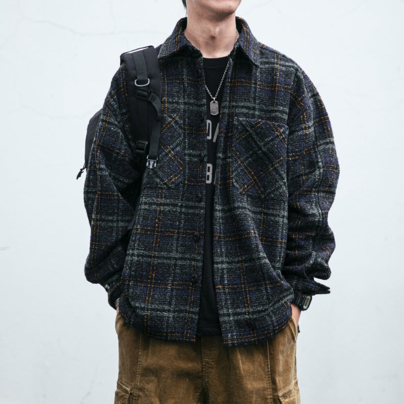 Unisex Karo Overshirt made of wool blend with applied chest pockets Mune Fashion