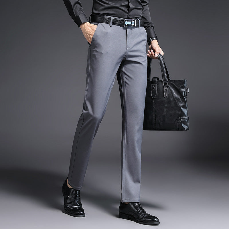 Men's Modern Cut Business Trousers with Crease, Stretch and Easy Care Blend Fabric Mune Fashion