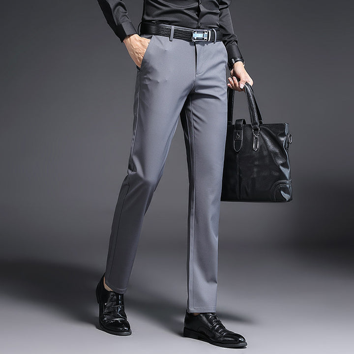 Men's Modern Cut Business Trousers with Crease, Stretch and Easy Care Blend Fabric Mune Fashion