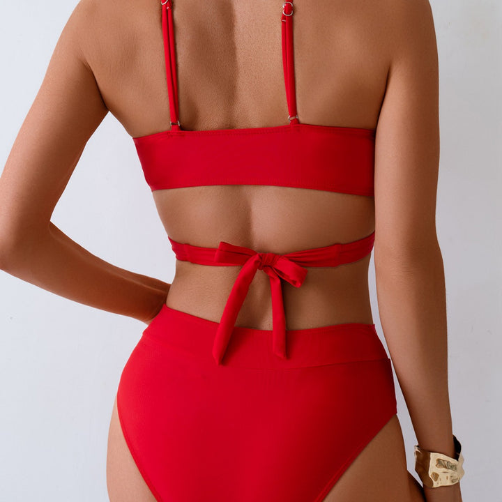 Women's bikini set with adjustable wrap top and high waisted pants Mune Fashion