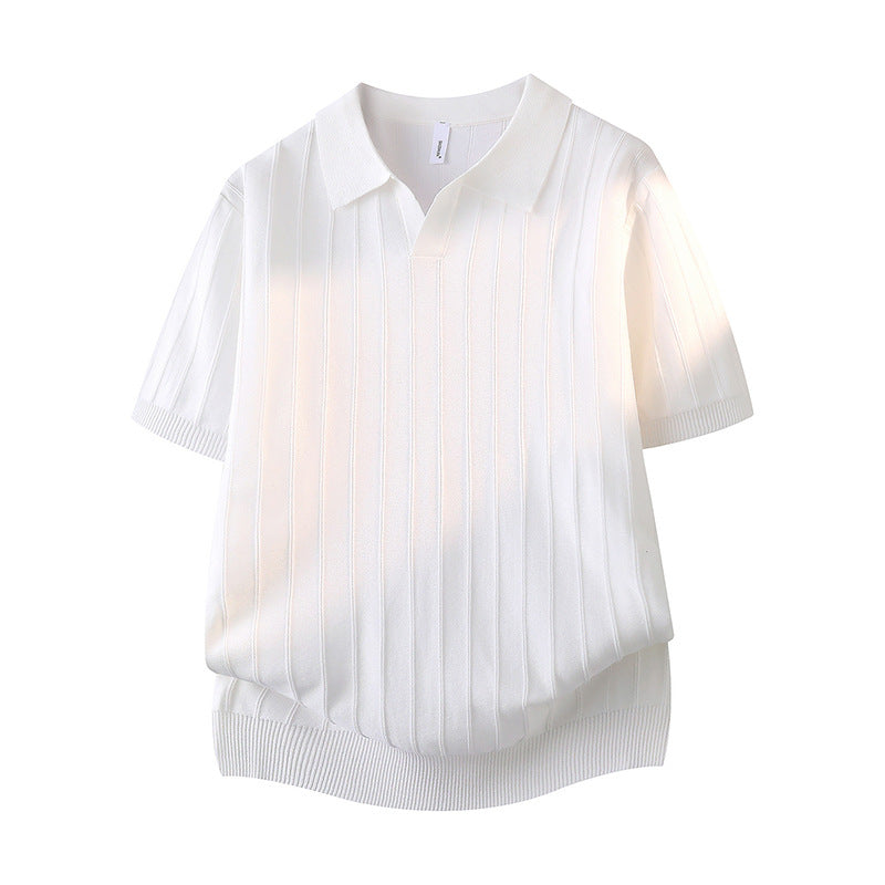 Women’s Stylish Short Sleeve Polo Shirt with Texture Mune Fashion