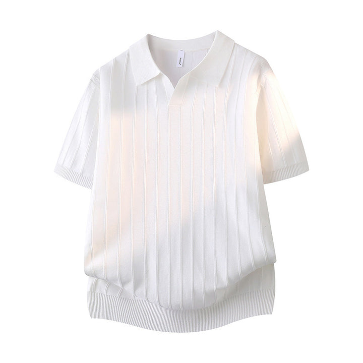 Women’s Stylish Short Sleeve Polo Shirt with Texture Mune Fashion