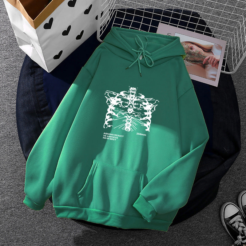 Unisex oversized hoodie with anatomical graphic print, kangaroo pocket and adjustable drawstring Mune Fashion