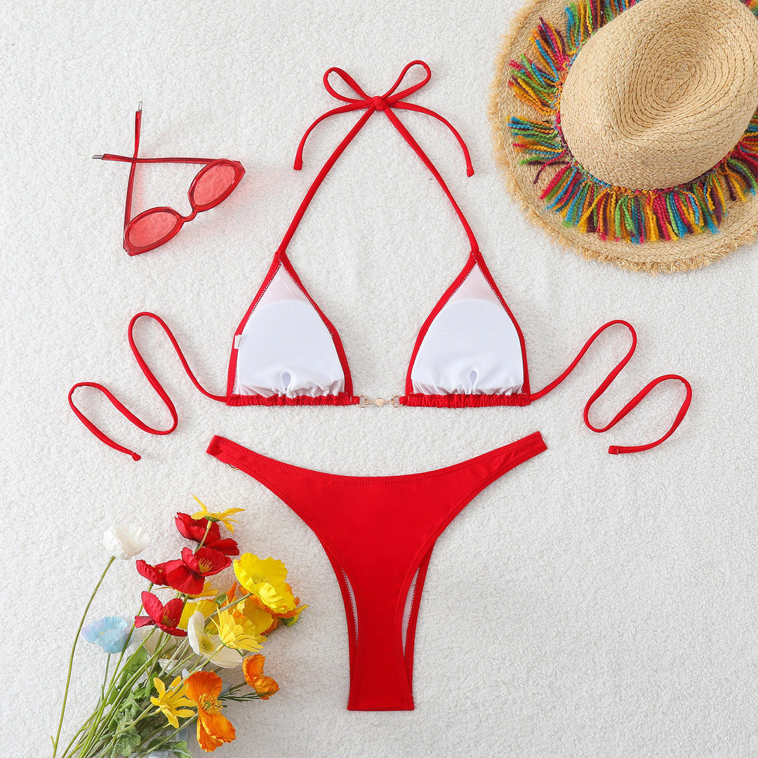 Women's Triangle Bikini Set with Fashionable Details Mune Fashion