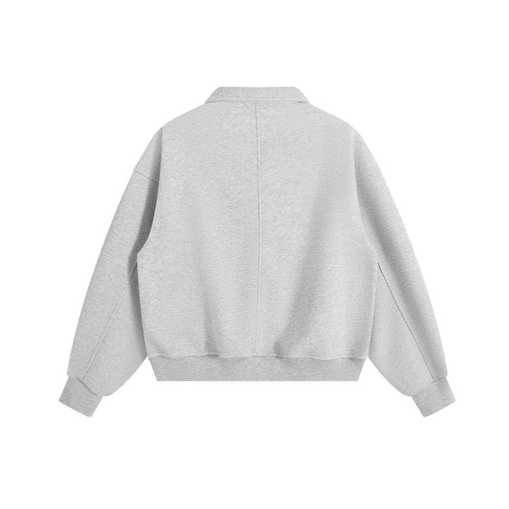 Unisex polo shirt sweatshirt with kent collar, snap button half placket and kangaroo pocket Mune Fashion