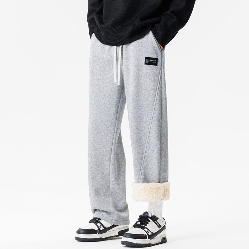 Men's Comfortable and Casual Leisure Pants with Fleece Lining