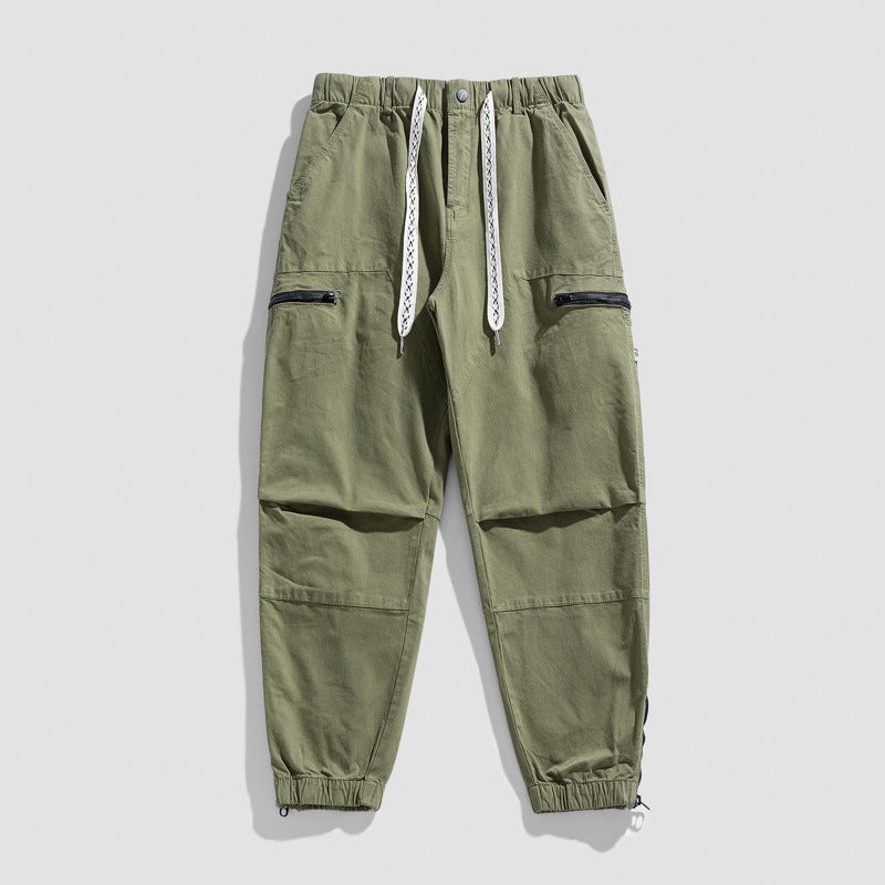 Men's utility cargo pants with elastic waistband, drawstring and zip pockets Drune
