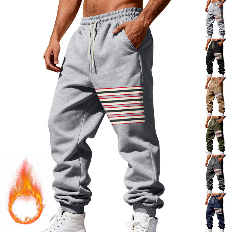 Men's Relaxed-Fit Jogging Pants with Side Stripe Application, Drawstring & Ribbed Cuffs Mune Fashion