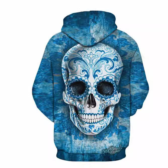 Men's hoodie with allover skull and playing card graphic Mune Fashion