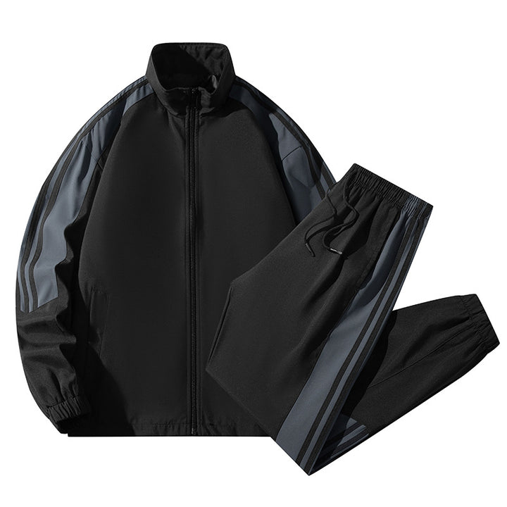 Men's sporty tracksuit with stand-up collar