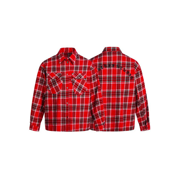Men's Robust Check Flannel Shirt Jacket with Buttoned Flap Pockets Mune Fashion