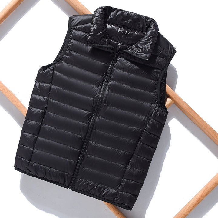 Women's lightweight packable quilted vest with high collar and wind-resistant microfiber shell Mune Fashion