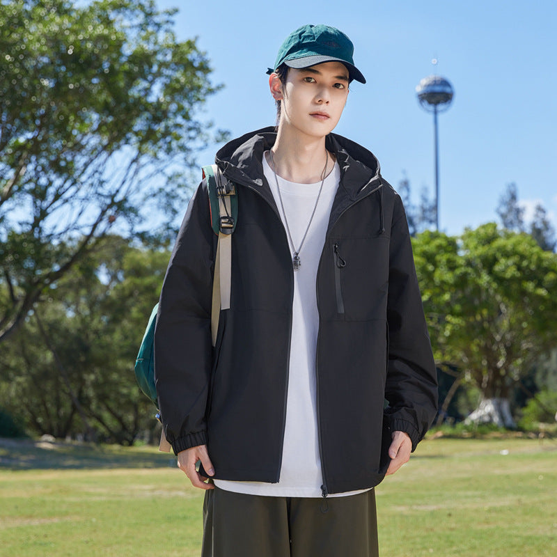Men's Fashion Windbreaker Jacket with Adjustable Hood Mune Fashion