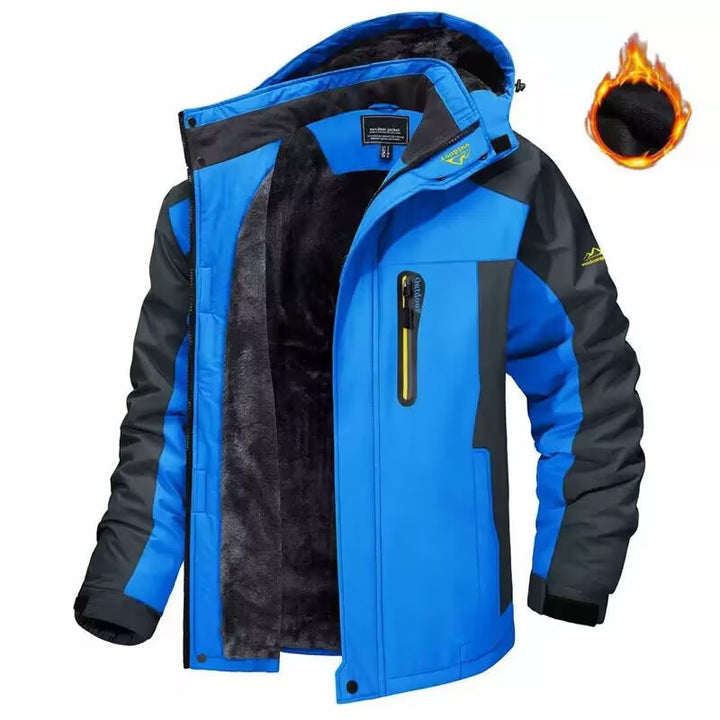 Men's trekking parka with warm teddy lining, detachable hood, and waterproof softshell outer layer Mune Fashion
