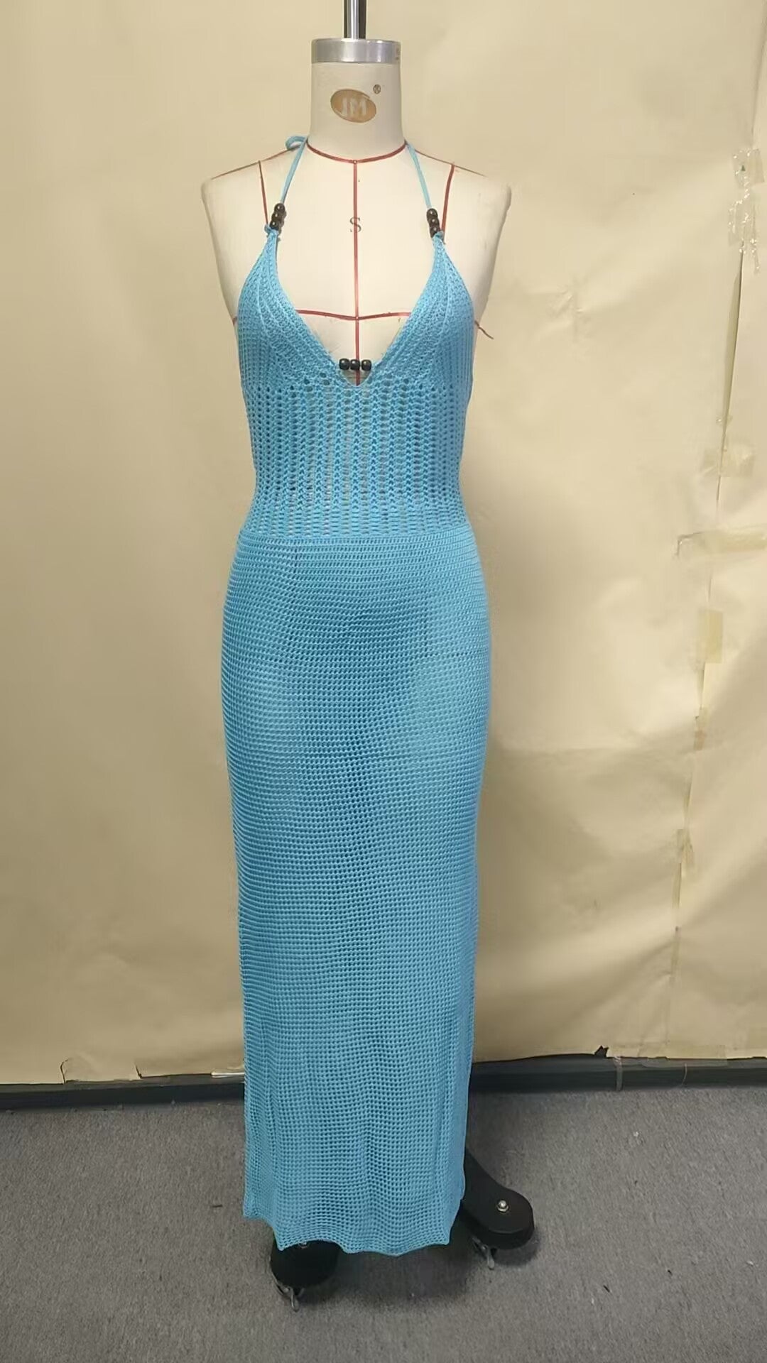 Women's crocheted beach dress with deep V-neck and outstanding details Mune Fashion