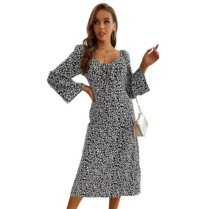 Ladies flower dress with long sleeves Mune Fashion