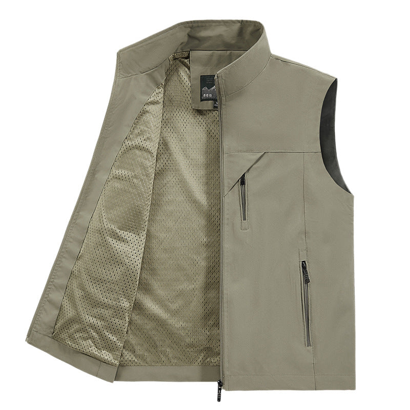 Men's Breathable Softshell Outdoor Vest with Mesh Inner Lining and Zipper Pockets Mune Fashion