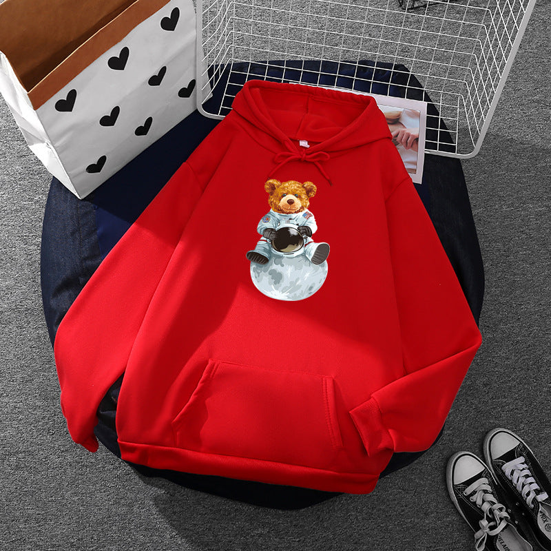 Women’s soft oversized hoodie with kawaii mushroom frog print, kangaroo pocket, and ribbed cuffs Mune Fashion