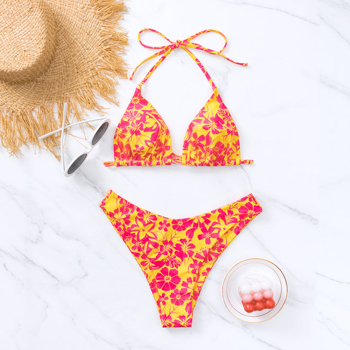 Women's triangle bikini with floral design Mune Fashion