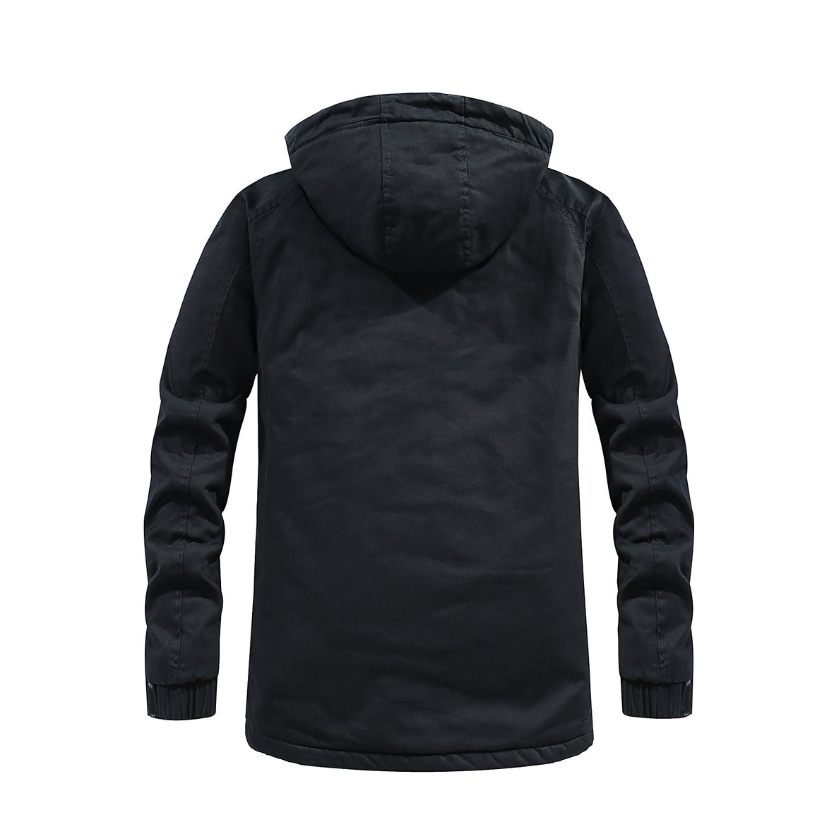 Men's Long Parka in Field Look with Luxurious Faux Fur Lining and Concealed Snap Button Zip Front Mune Fashion