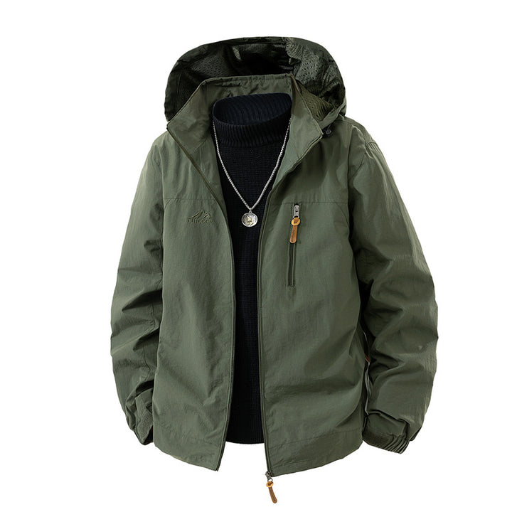 Men's outdoor jacket with hood and practical pockets Mune Fashion