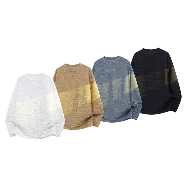 Unisex Oversize Wave Structure Sweatshirt with Round Neck Mune Fashion