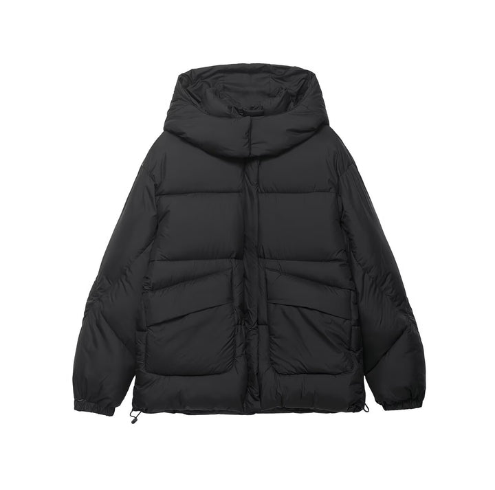 Women Voluminous Oversize Down Jacket with Hood and Drawstring Mune Fashion