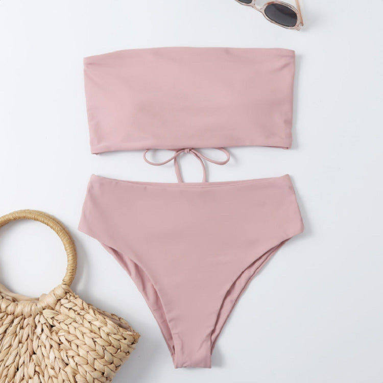 Women's bikini set with bandeau top and high-waisted bottom Mune Fashion